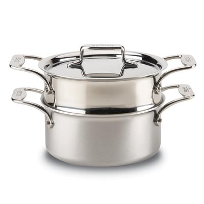 All Clad d5 Brushed Stainless 3 qt Casserole Pan with Steamer