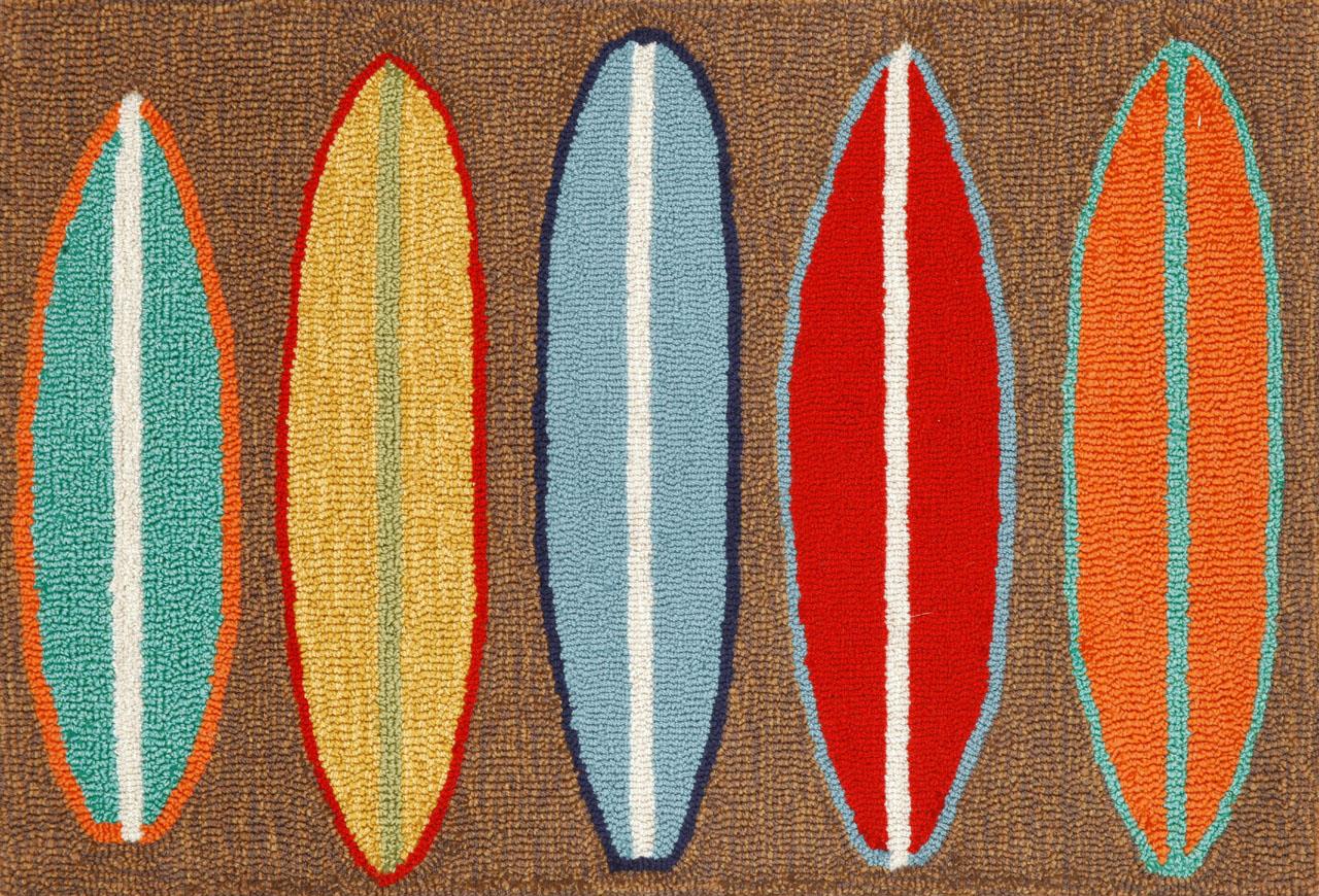 Surfboards Brown 30" x 48" Indoor/Outdoor Rug