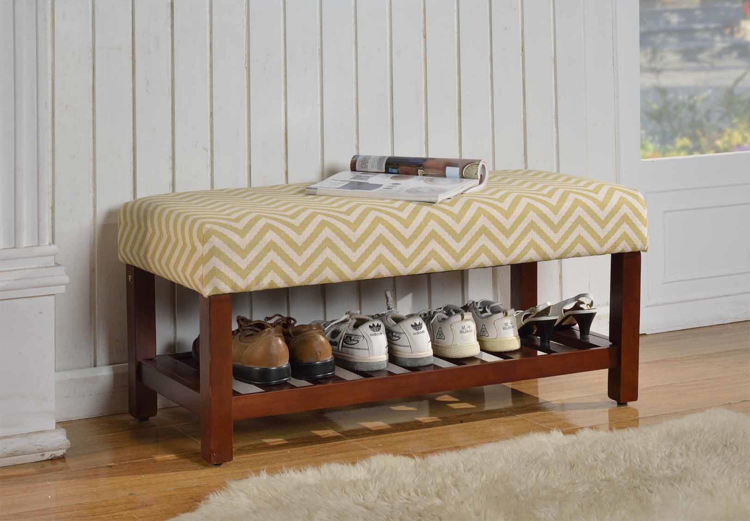 Citron and Cream Chevron Cocktail Bench