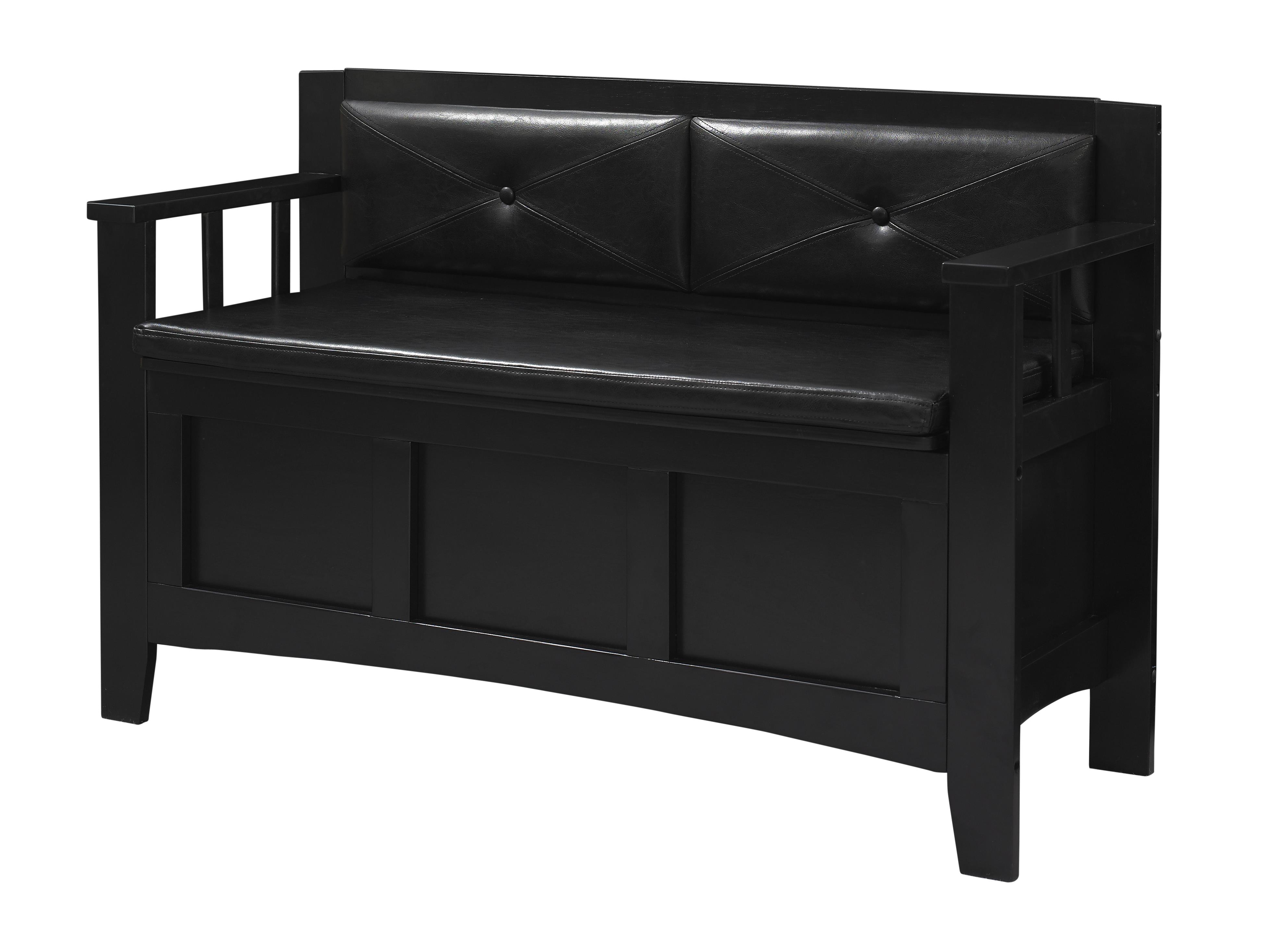 Linon Home Décor Linon Black Carlton Padded Bench   84021Blk 01 Kd U 84021BLK 01 KD U