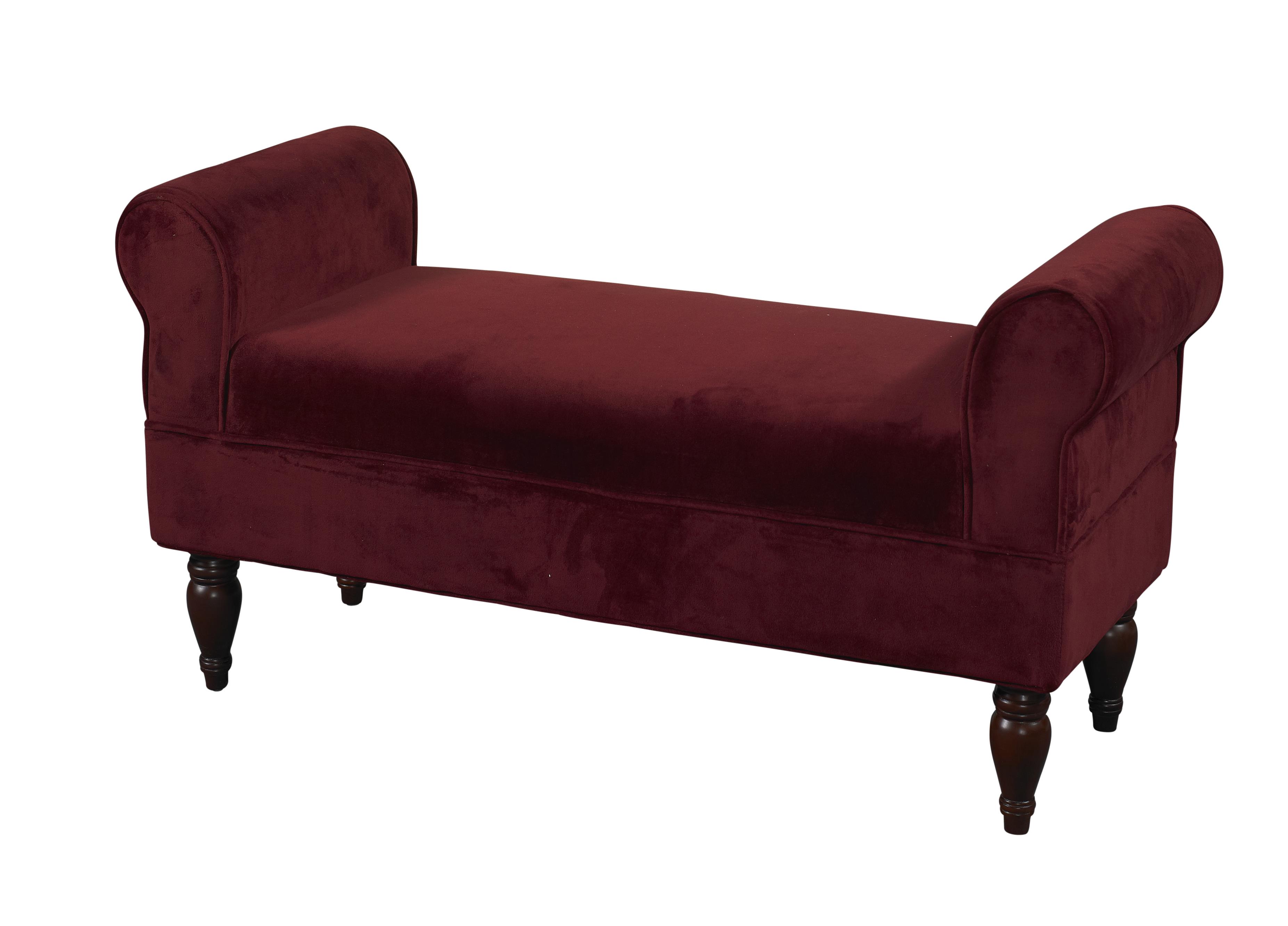 Linon Home Décor Linon Dark Mahogany Lillian Bench Berry   36030Ber 01 Kd U 36030BER 01 KD U