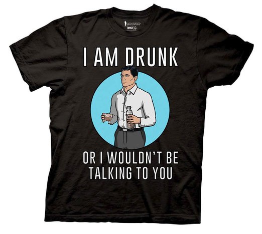 Archer I Am Drunk Adult Heather Charcoal T Shirt