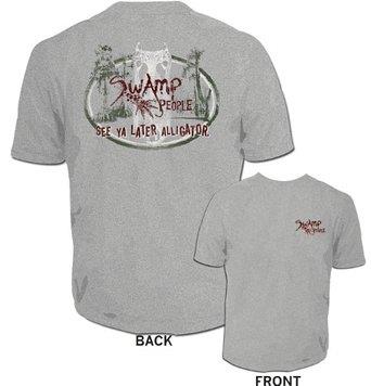 Swamp People See Ya Later Alligator Heather Gray Mens T Shirt 