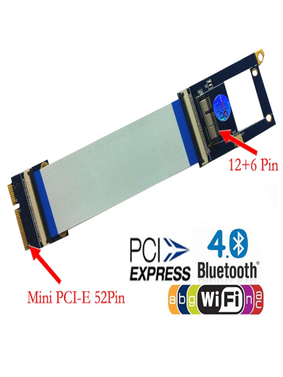 Mini PCI E to BCM94360CD BCM94331CD Flexible Adapter with Wireless Antenna