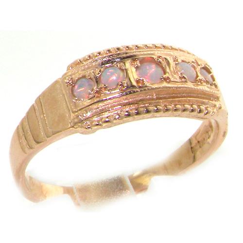 9K Rose Gold Womens Vintage Style Opal Band Ring   Size 11.75   Finger Sizes 5 to 12 Available