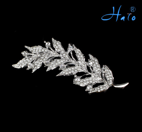 fashion cheap silver pearl leaf broochs for women fashion costume jewelry