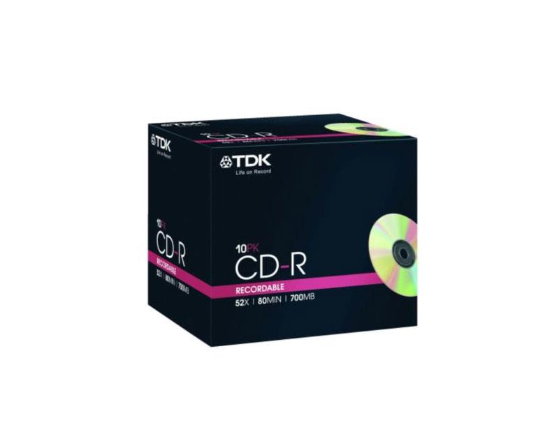 TDK CD R 80 Pack 10 CDR cdr recordable discs cd r 80min blank media