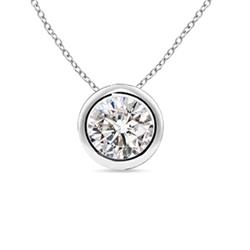 0.5ct. Solitaire Diamond Bezel Set Pendant in 14K Yellow Gold