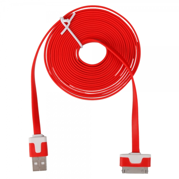 3M Flat Style USB Data & Charging Cable for iPhone 4/4S/iPad 1/2/3/iPod Touch 4 Yellow