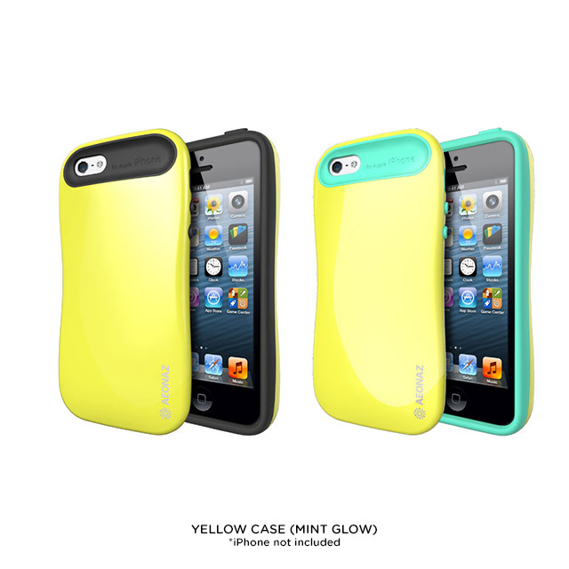 Aeonaz Dual Layer Protective Glow in the Dark Case for iPhone 5 & 5S   White (Mint Glow)
