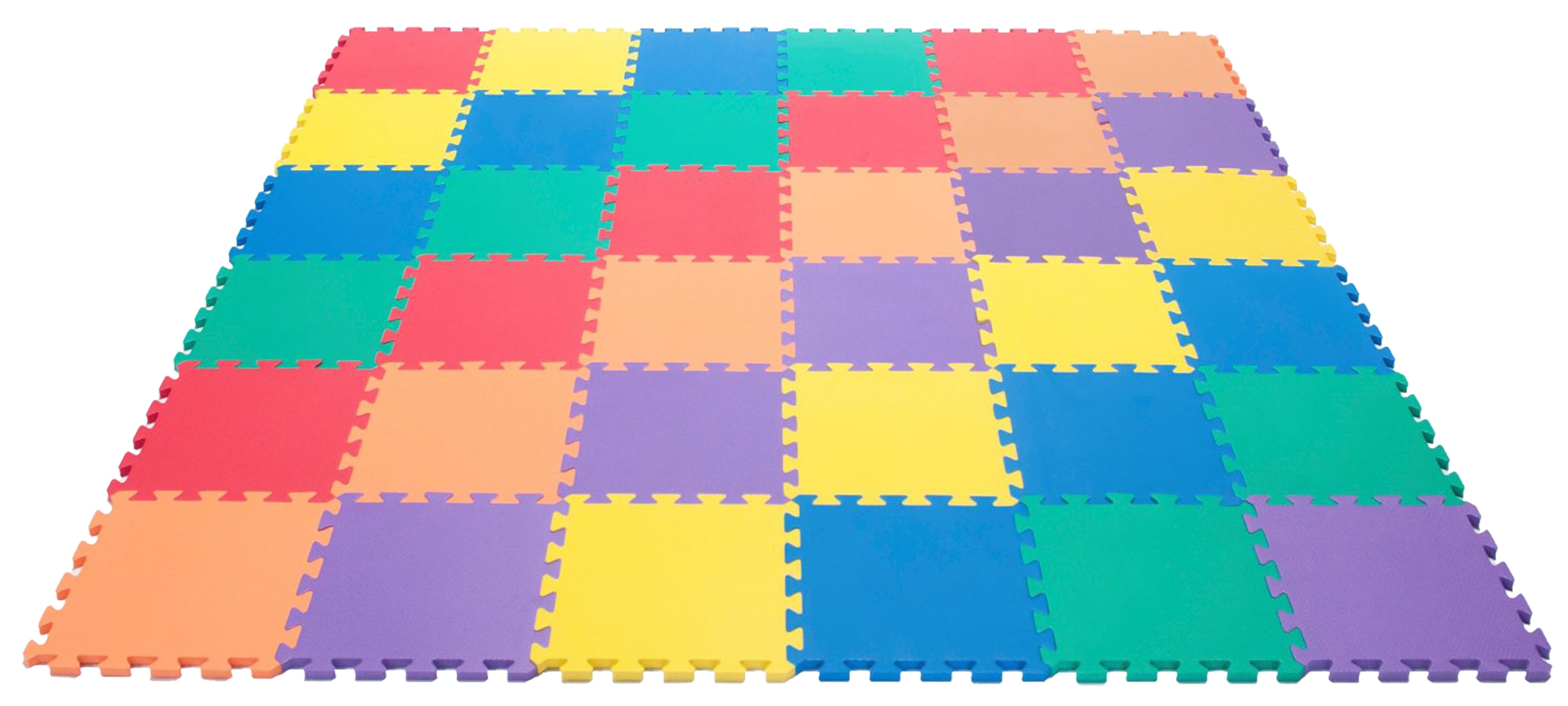 eWonderWorld Non Toxic Rainbow (6 Colors) Wonder Mats: Extra Thick 36 Pieces FREE MYSTERY GIFT