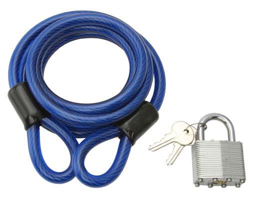 Bike Cable Lock, 72in x 10mm Blue