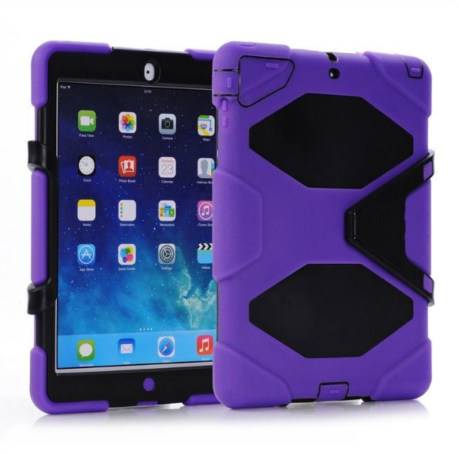 iPad 5 Case iPad Air Case Rugged Heavy Duty Shock Proof Rubberized Hybrid PC+Silicone TPU Cover Hard Case with Kickstand for Apple iPad Air Generation 5 5th
