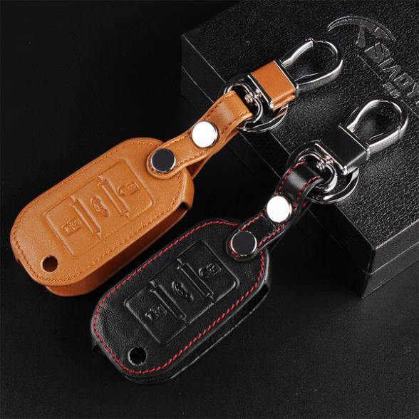 Brand New Car Styling Auto Key Leather Cover Fob Holder With Buckle Compatible For Peugeot 508 307 308 408 2008 3008 etc 3 Colors