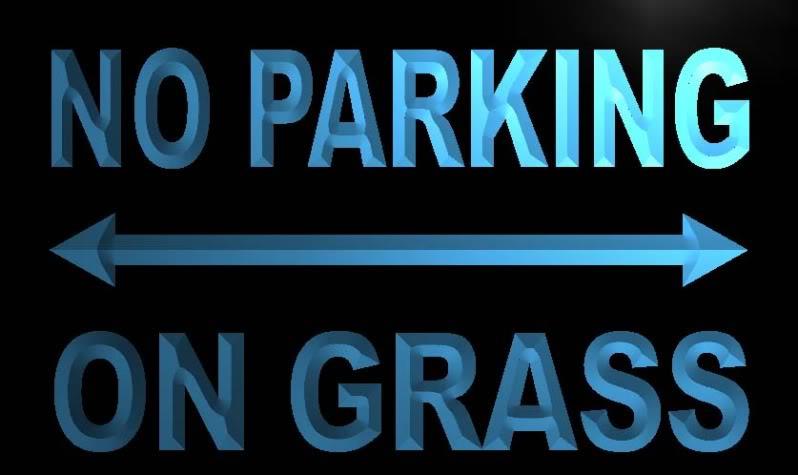 ADV PRO m386 b No Parking On Grass Neon Light Sign