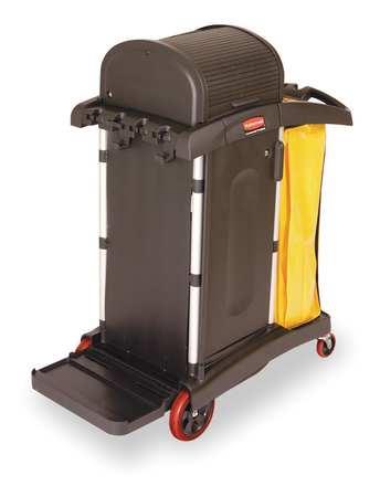 Microfiber Janitor Cart, Rubbermaid, FG9T7500BLA