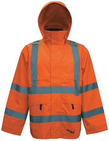 VIKING D6329JO S Rain Jacket, Class 3, Trilobal, Orange, S