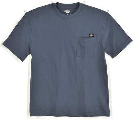 DICKIES WS450DN LT Short Sleeve T Shirt, Cotton, Dk Navy, LT