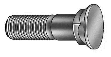 3YGW9 Plow Bolt, 1/2 13 x 1 1/2 In, PK50