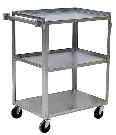 Silver Welded Utility Cart, 5JNJ5, Dayton