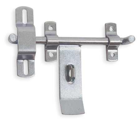 BATTALION 4PB56 Padlockable Slide Latch, 5 In. W, Silver