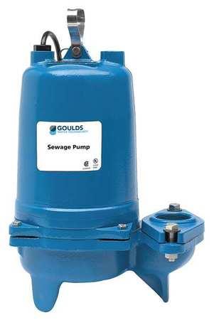 GOULDS WATER TECHNOLOGY WS0734BF Submersible Sewage Pump,3/4HP,460V,30 ft