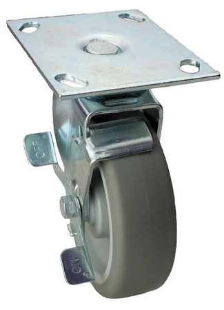 ALBION 02XS04128S001GN Swivel Plate Cstr w/Brke,275 lb,4 In Dia