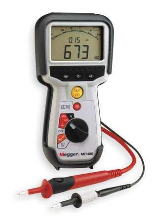 MEGGER MIT480 EN Megohmmeter, Battery, Telco, 100 G Ohms