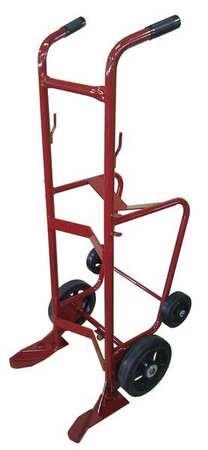 DAYTON 34D650 Drum Truck, 55 Gal, Steel, Red, 57 1/2 In. H