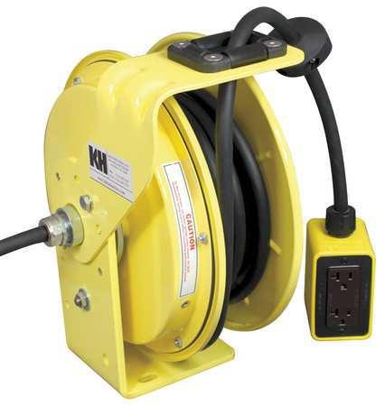 KH INDUSTRIES RTBA3L WDD515 J16H Cord Reel, 35 ft, 16/3, SJ, Yellow