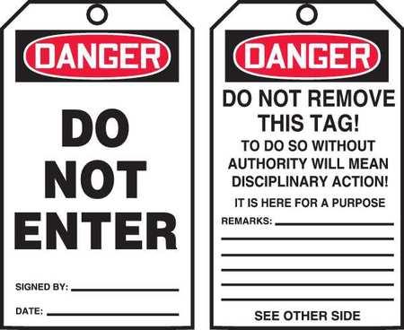 ACCUFORM SIGNS TAR104 Danger Tag By The Roll, 6 1/4 x 3, PK 100