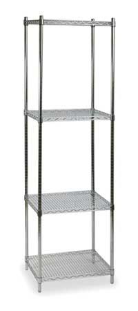 Wire Shelving Unit, Silver , 2KPE3