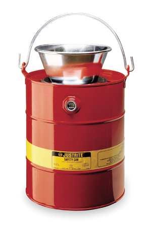 JUSTRITE 10903 Drain Can, 3 Gal., Red, Galvanized Steel