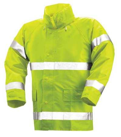 TINGLEY J53122 FR Rain Jacket, HiVis Yellow/Green, 2XL