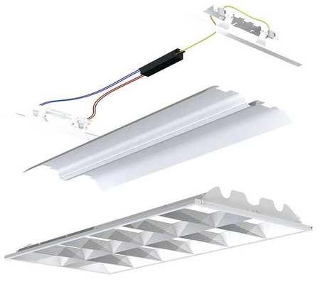 48" 46 1/2" T8 Louver Retrofit Kit, Metalux, ART 2OP 232 UNV HB81H U