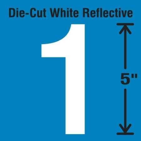 STRANCO INC DWR 5 1 5 Die Cut Reflective Number Label, 1, PK5