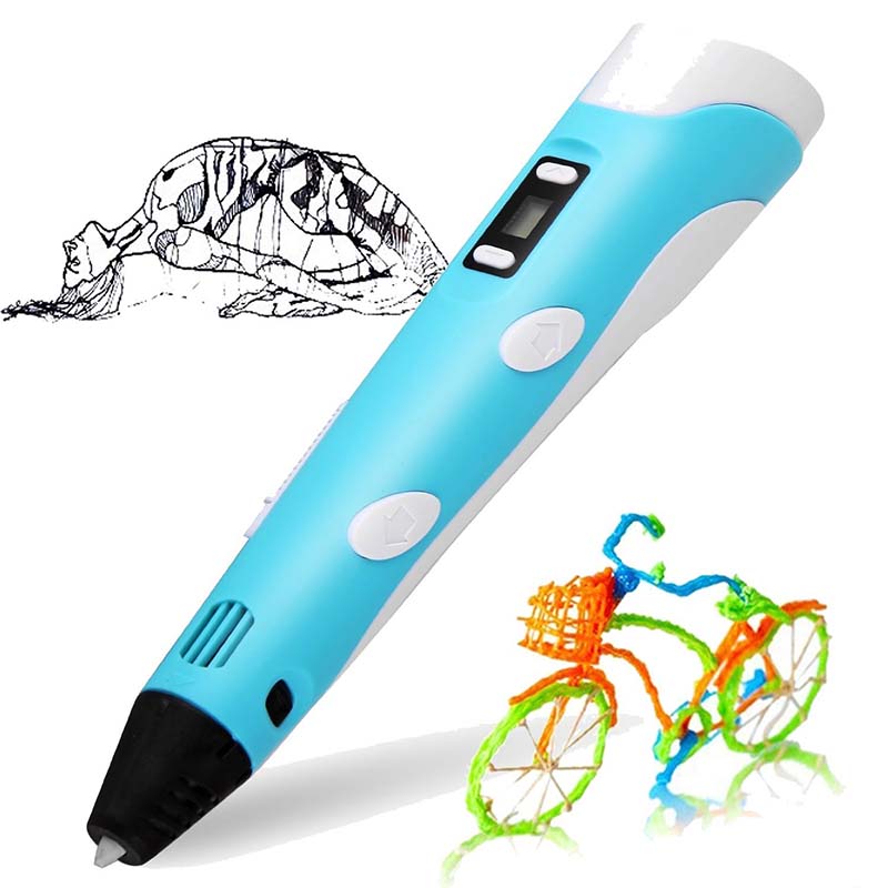 2nd Generation 3D Printing Pen Drawing Pen UV Pen LCD Screen Stylo 3D Printer Doodler ABS Drawing Printer LED Air 3D Stereoscopic Caneta