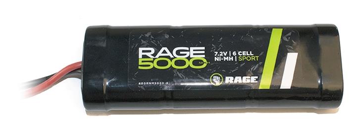 Rage RC NM5000 6 5000mAh 7.2V 6 Cell NiMH Sport Battery Pack, Standard Connector