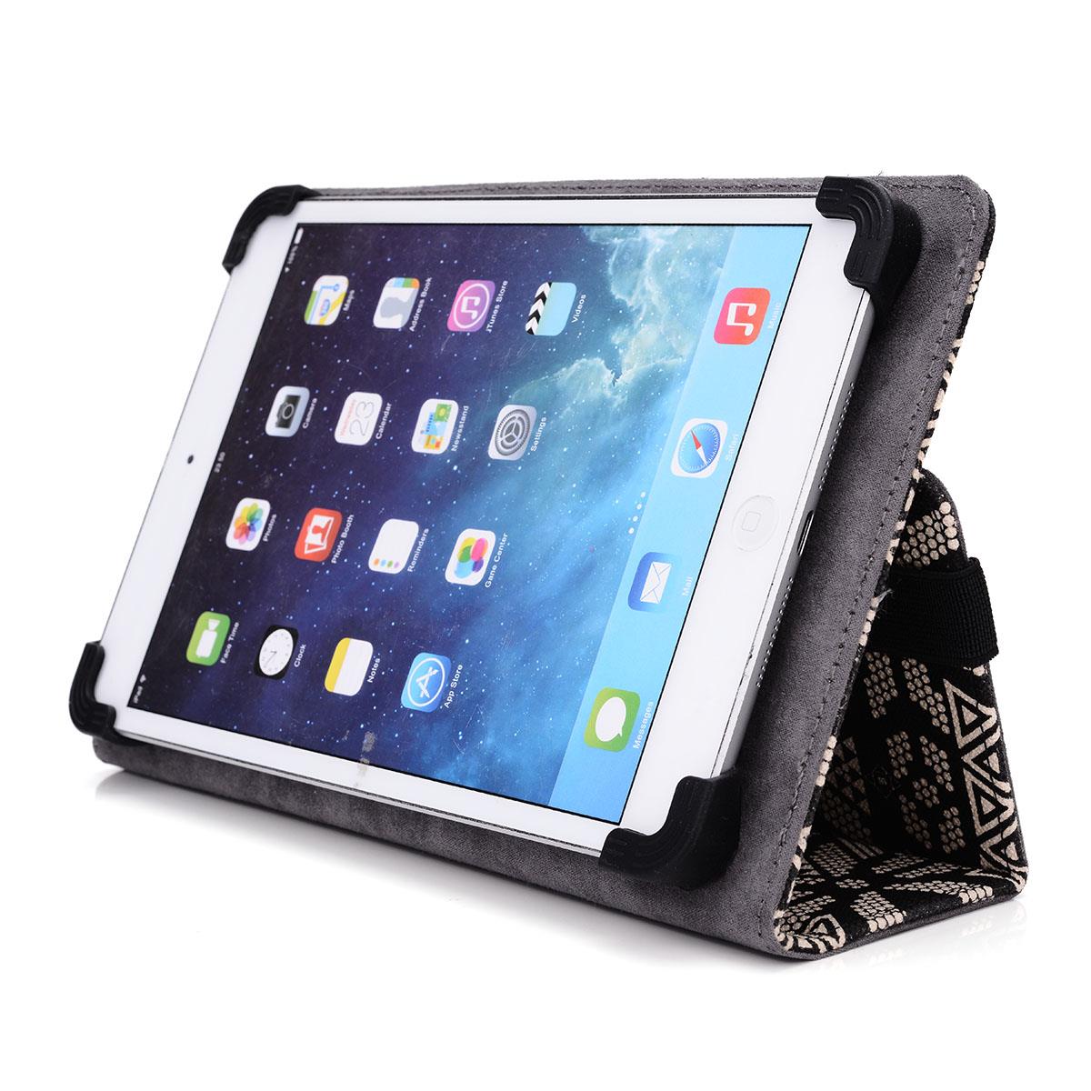 Purple Kroo Universal Tablet Case with Paisley Pattern Silicon Clamps & Kickstand fits Envizen Digital 9 V917