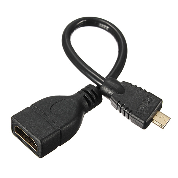 1080P Micro HDMI Male D to HDMI Female A Jack Adapter Cable Convertor High Speed 340 MHz (10.2 Gbps).