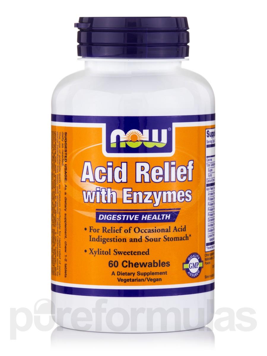 Acid Relief with Enzymes   60 Chewables Tablets by NOW