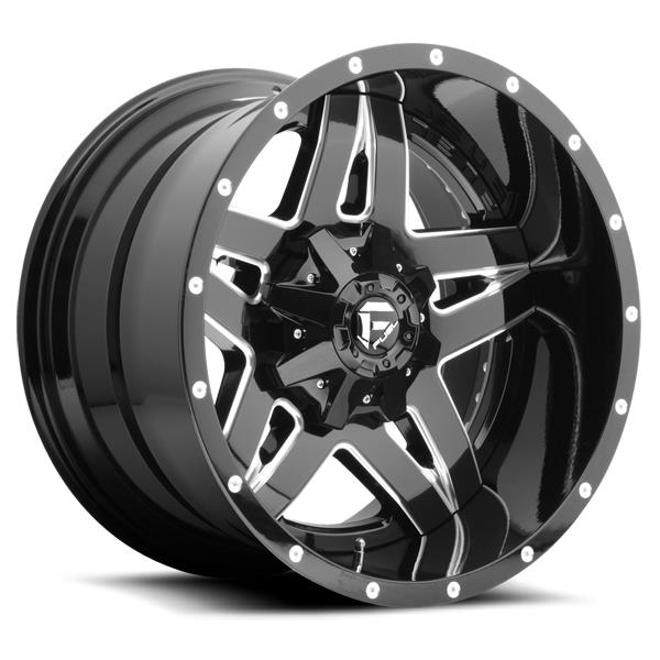 Fuel D254 Full Bllown (2 Piece) 22x14 5x139.7/5x150  70mm Black/Milled Wheel Rim