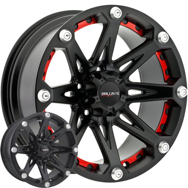 Ballistic 814 Jester 22x9.5 6x139.7 +12mm Flat Black Wheel Rim