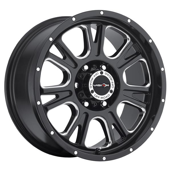 Vision 399 Fury 17x8.5 5x114.3/5x4.5" +18mm Black/Milled Wheel Rim