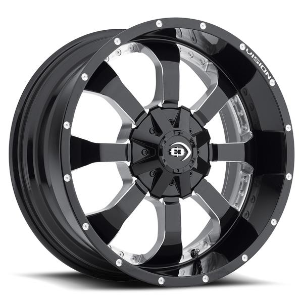 Vision 420 Locker 17x9 6x135/6x139.7 +12mm Black/Milled Wheel Rim