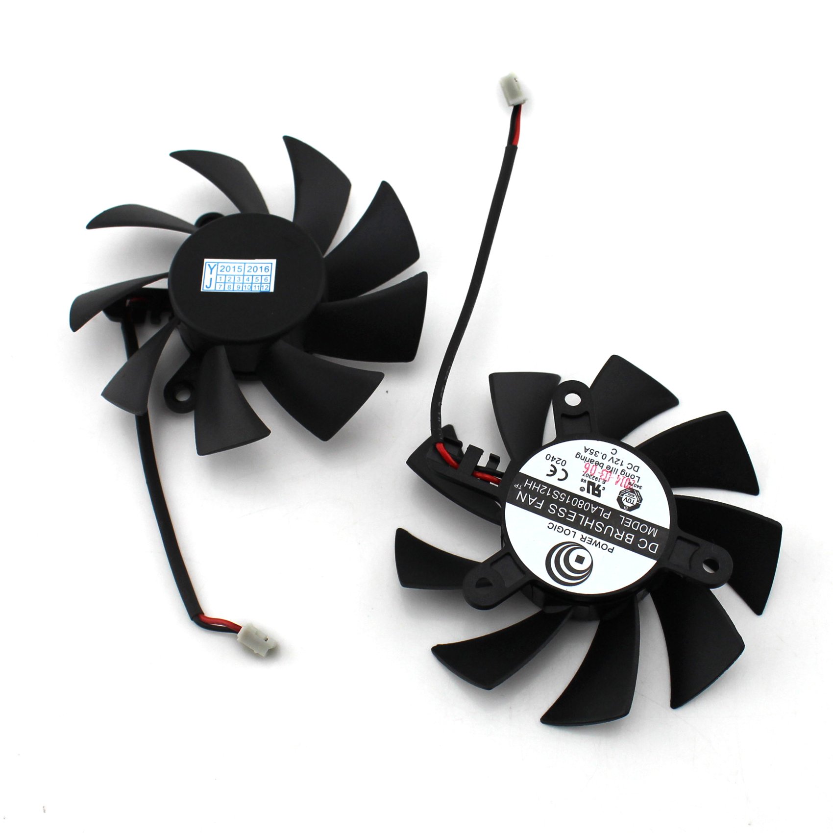 New Laptop CPU Cooling Fan For ATI GTX460 GTX560 GTX580 R6870 Series Replacement Part Number PLA08015S12HH 2pin 12V 0.35A 75mm Notebook Accessories Wholesale