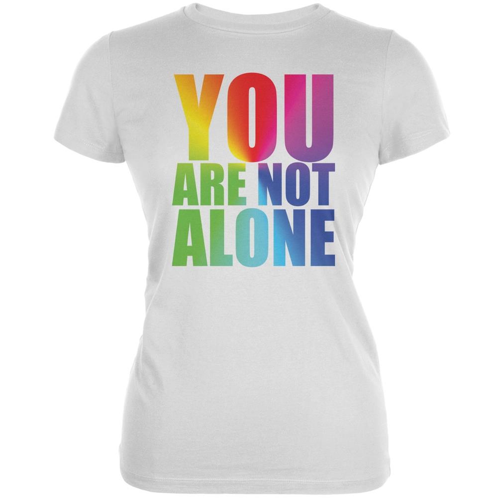 You Are Not Alone LGBT Bruce Jenner White Juniors Soft T Shirt