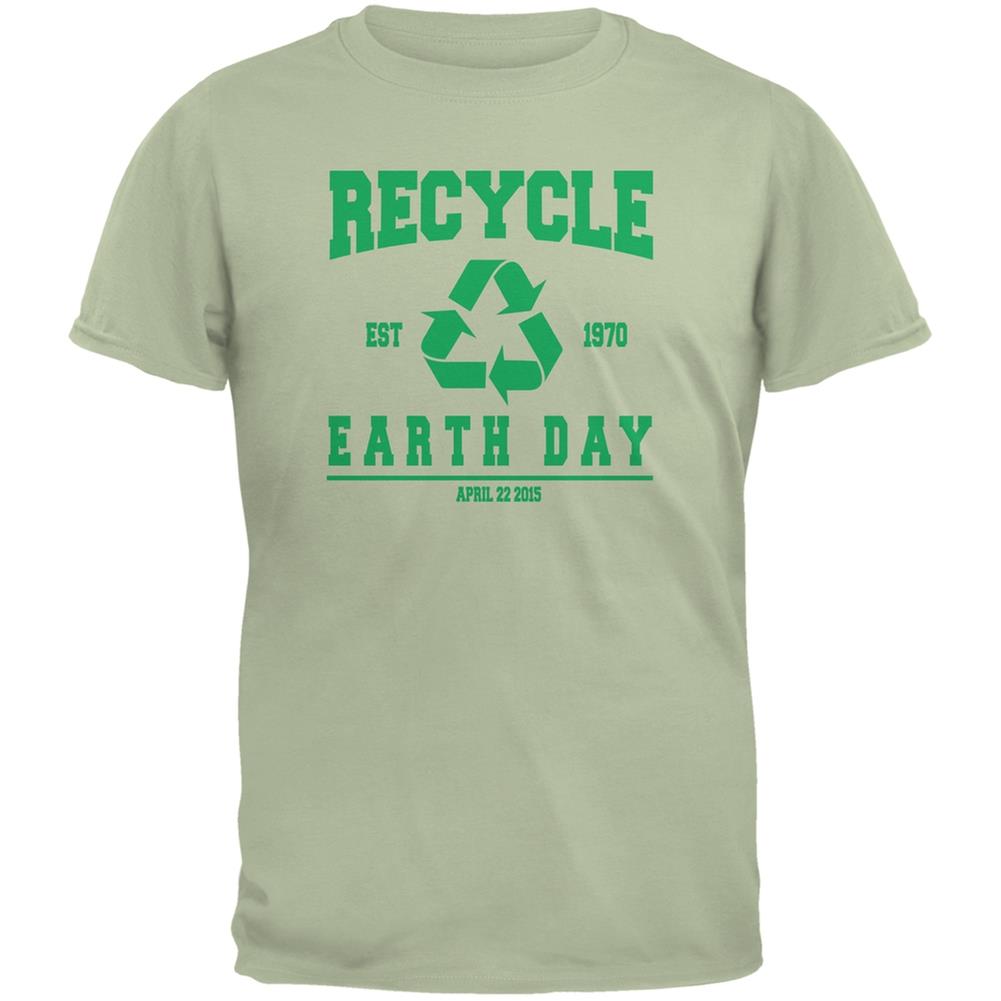 Earth Day   Recycle 1970 Serene Green Adult T Shirthirt   Large