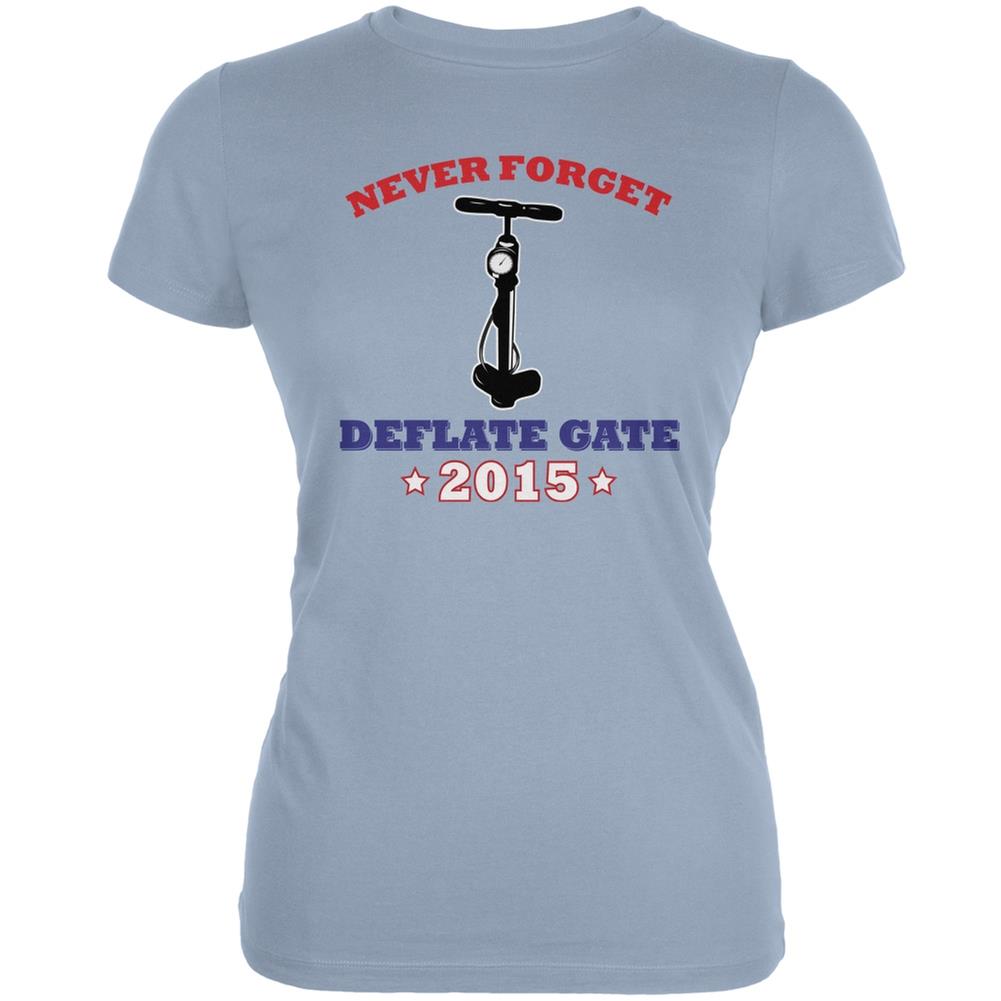 Deflate Gate 2015 Never Forget Light Blue Juniors Soft T Shirt