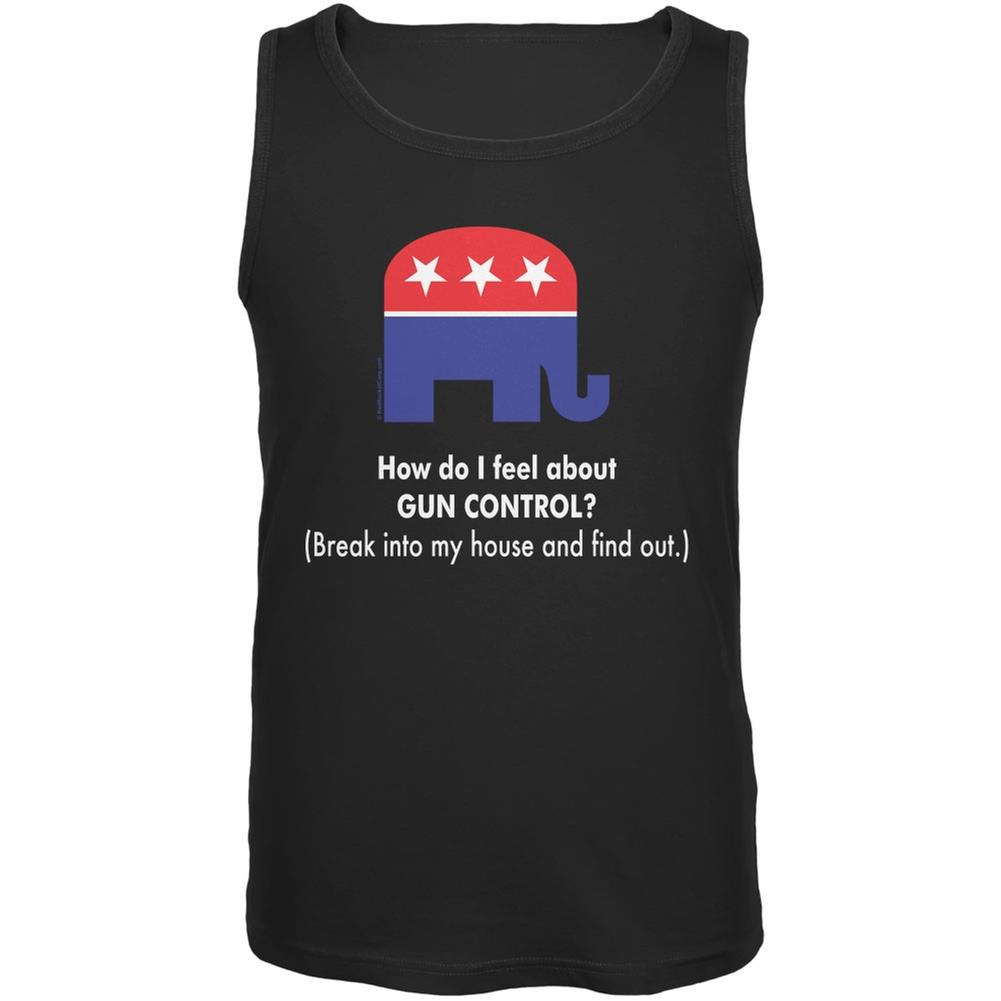 Republican How Do I Feel About Gun Control Black Adult Tank Top